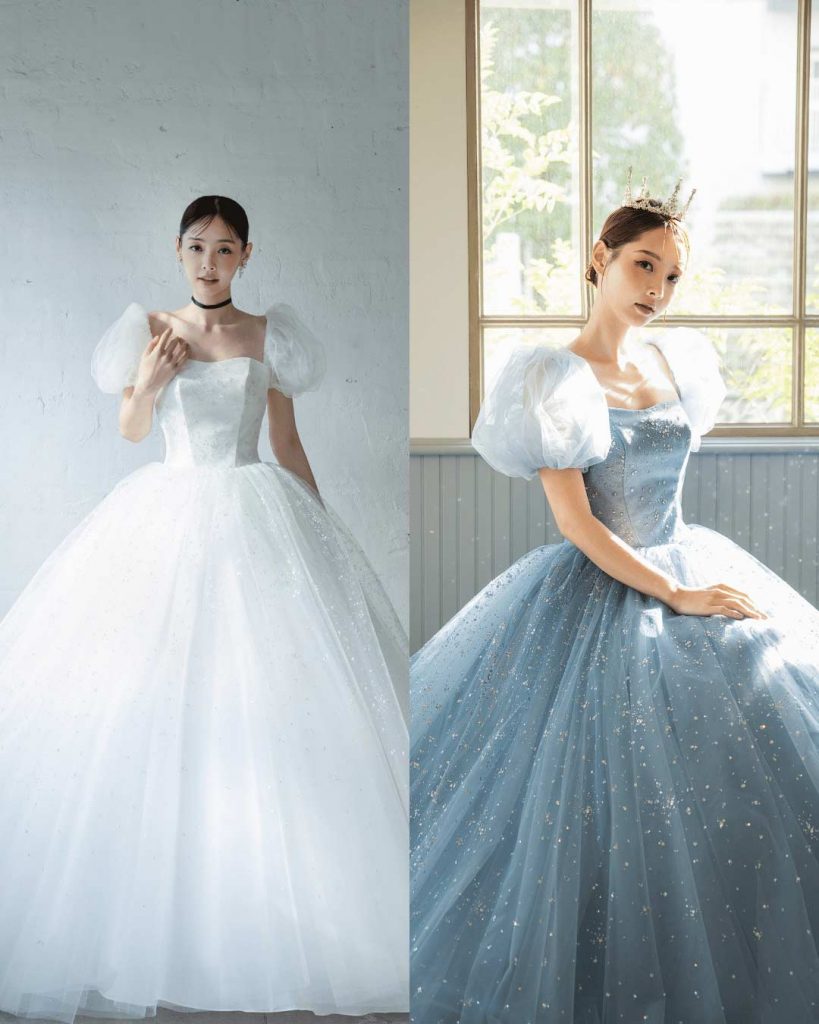 NOA0070_blue きらめきプリンセス。コレクションカラーはブルー。グリッターがきらめくチュールドレス。