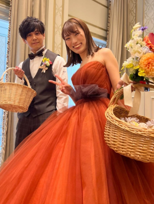 素敵な先輩花嫁がカラー変更で叶えたテラコッタオレンジ色のドレス＠ラ